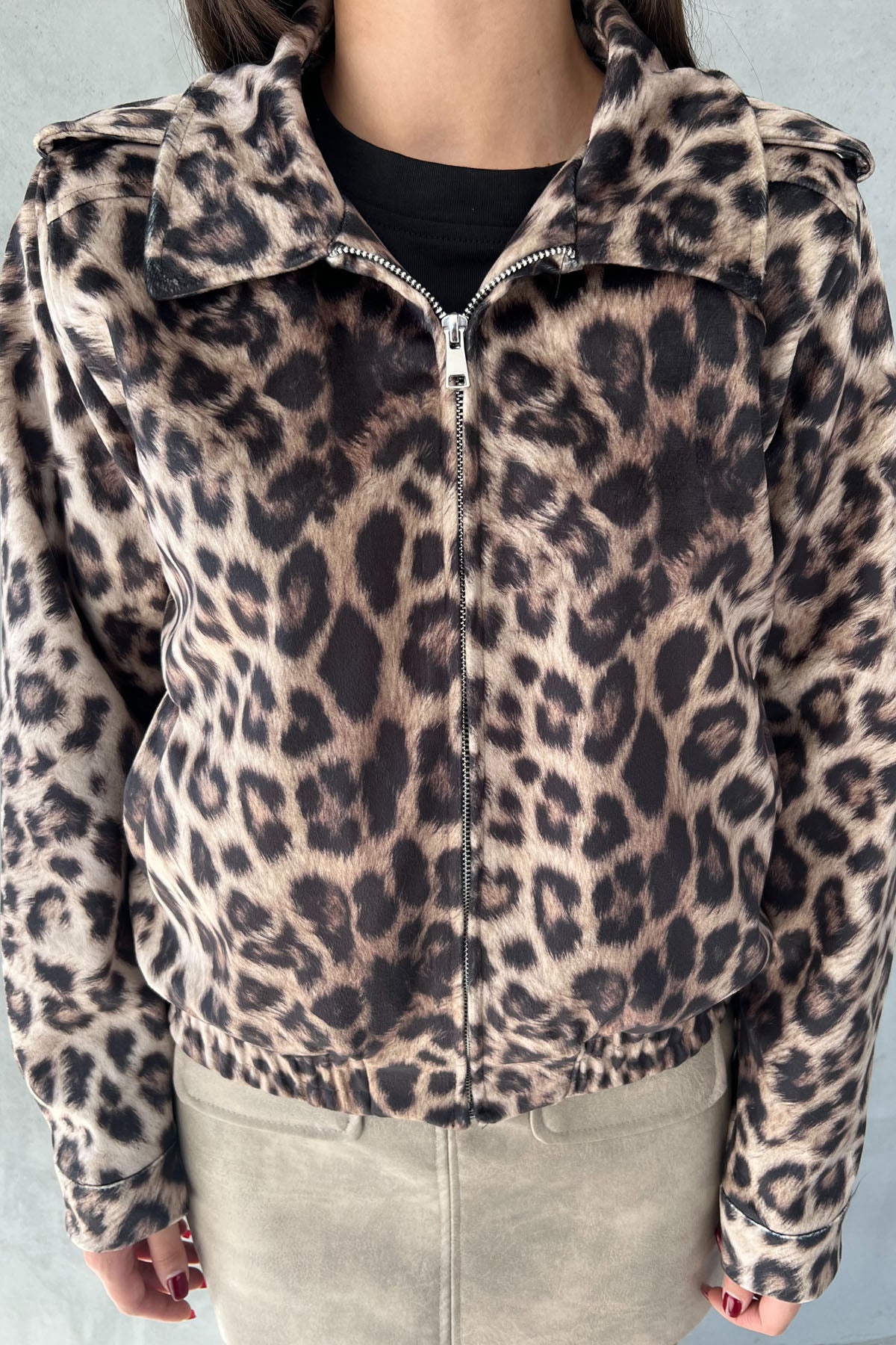 Leopar Desen Premium Süet Ceket SY-2667-Leopar