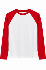 Kırmızı Reglan Çift Renk Tişört SY-3870-Kırmızı