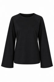 Siyah Oversize İspanyol Kol Basic T-Shirt SY-3846-Siyah