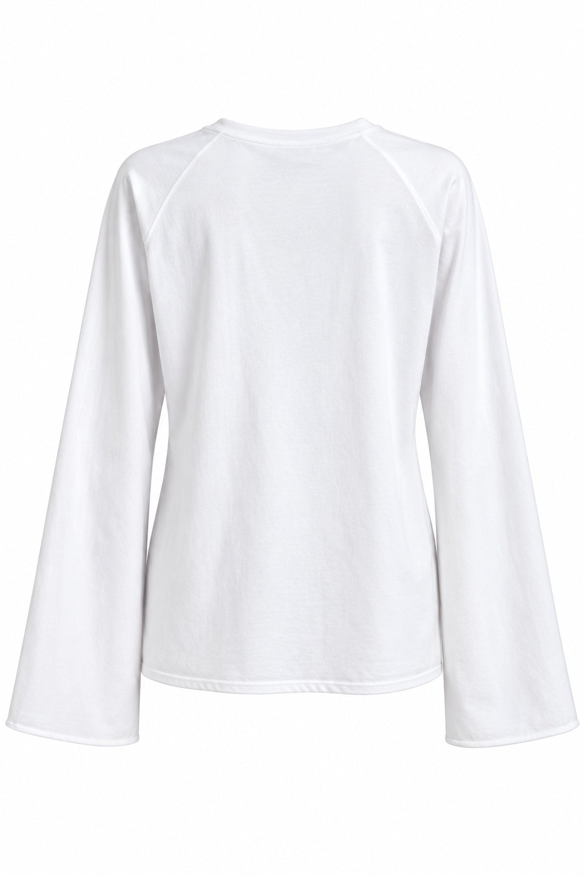 Beyaz Oversize İspanyol Kol Basic T-Shirt SY-3846-Beyaz