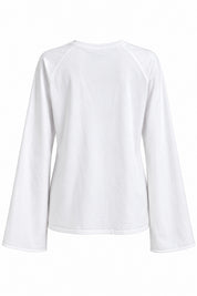 Beyaz Oversize İspanyol Kol Basic T-Shirt SY-3846-Beyaz