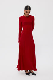 Kırmızı Uzun Kollu Blaivs İspanyol Elbise SY-2424-Kırmızı