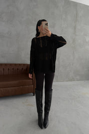 Siyah Ajurlu Kazak SY-3457-Siyah