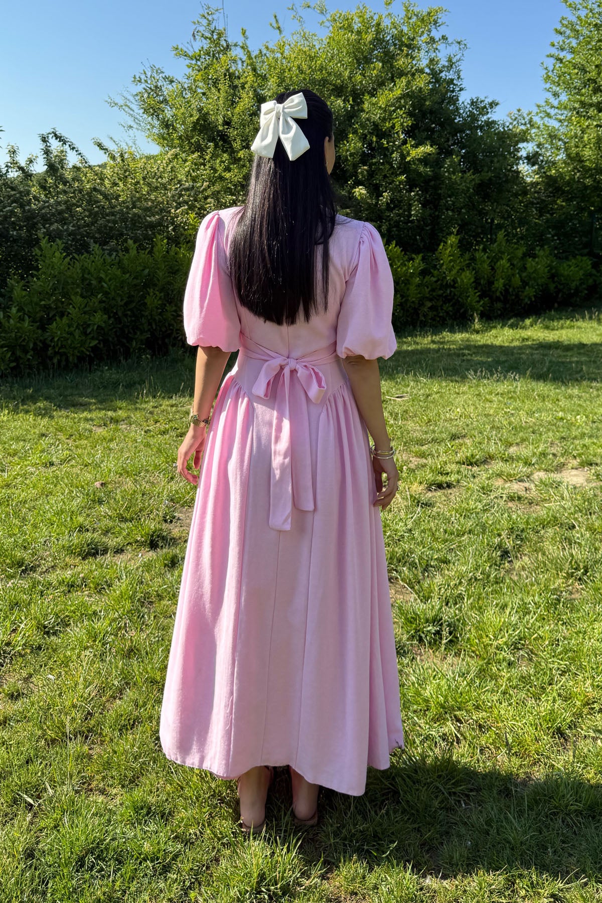 Pembe Girit Prenses Elbise SY-3178-Pembe