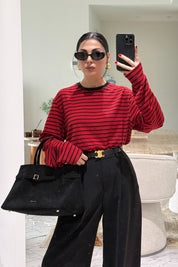 Siyah Kadın Yüksek Bel Pileli Palazzo Pantolon SY-3646-Siyah