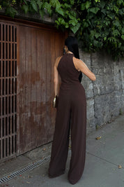 Kahve Rahat Kesim Bağlama Detaylı Tulum SY-3197-Kahve