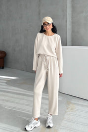 Taş Uzun Kollu Beli Lastikli Modal Takım SY-3383-Taş