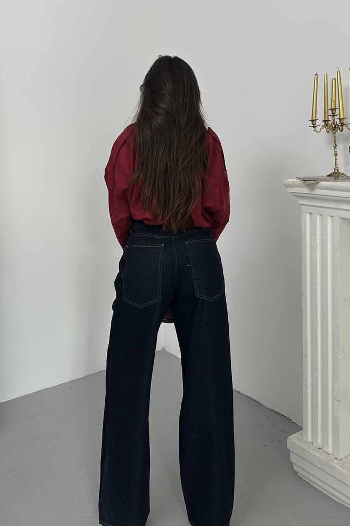 Lacivert Kot Baggy Pantolon SY-3382-Lacivert