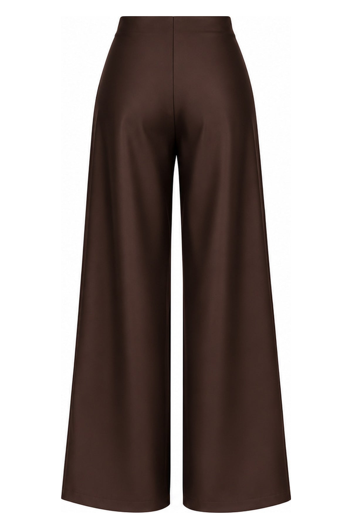 Kahve Dökümlü Saten Bol Paça Pantolon SY-3907-Kahverengi