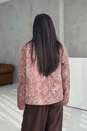 Haki Etnik Desenli Astarlı Kapitone Mont SY-3448-Haki