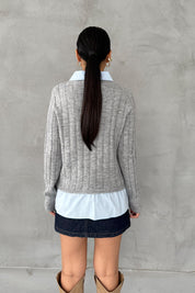 Gri Süveterli Gömlek SY-3404-Gri