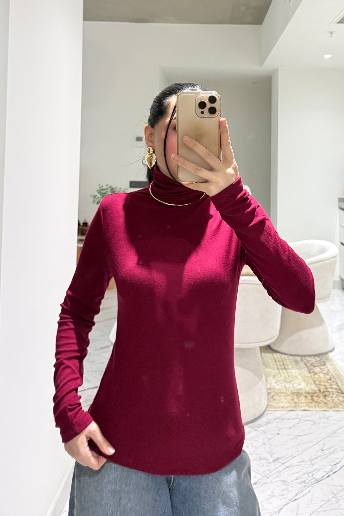 Bordo Balıkçı Yaka Body SY-3582-Bordo