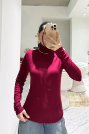 Bordo Balıkçı Yaka Body SY-3582-Bordo