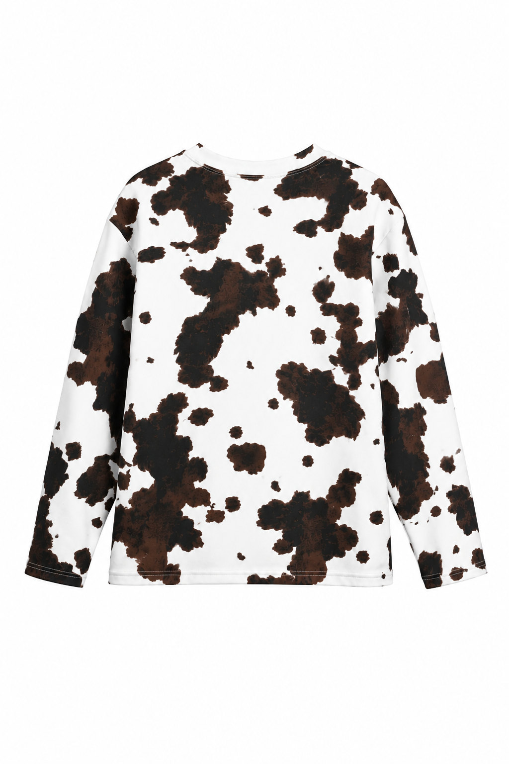 Kahve Cow Desenli Kahve Uzun Kollu Tişört SY-3827-Kahverengi