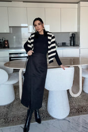 Süet Anvelop Siyah Midi Etek SY-3473-Siyah