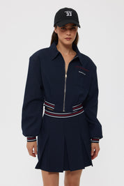 Lacivert Baskılı Tek Cep Detaylı Ceket SY-2415-Lacivert