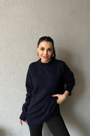 Lacivert Sakallı Basic Kazak SY-1524-Lacivert