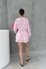 Pembe Fistolu Gömlek Etek Takım SY-3120-Pembe