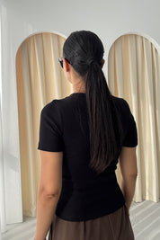 Siyah Kısa Kollu Çıtçıtlı Body SY-2966-Siyah