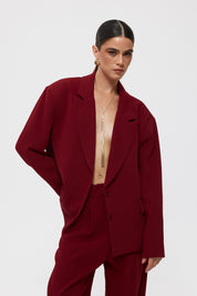 Vişne Çürüğü Premium Oversize Ceket SY-2427-Vişne Çürüğü