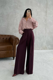 Mürdüm Premium Poliviskon Pantolon SY-3353-Mürdüm