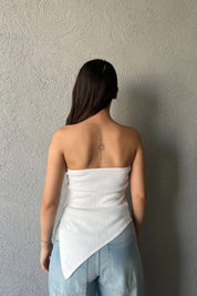 Fildişi Straplez Detaylı Triko SY-2202-Fildişi