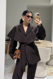 Kahverengi 3 Parçalı Blazer Takım SY-3604-Kahverengi