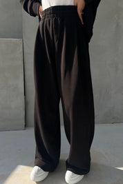 Siyah Pianosa Bol Paça Eşofman Hırka Takım SY-2693-Siyah