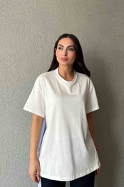 Mavi Çizgili Garnili Poplin Bluz ve Pantolon Takım SY-2016-Mavi