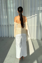 Bej Fırfır Detaylı Bluz SY-3340-Bej