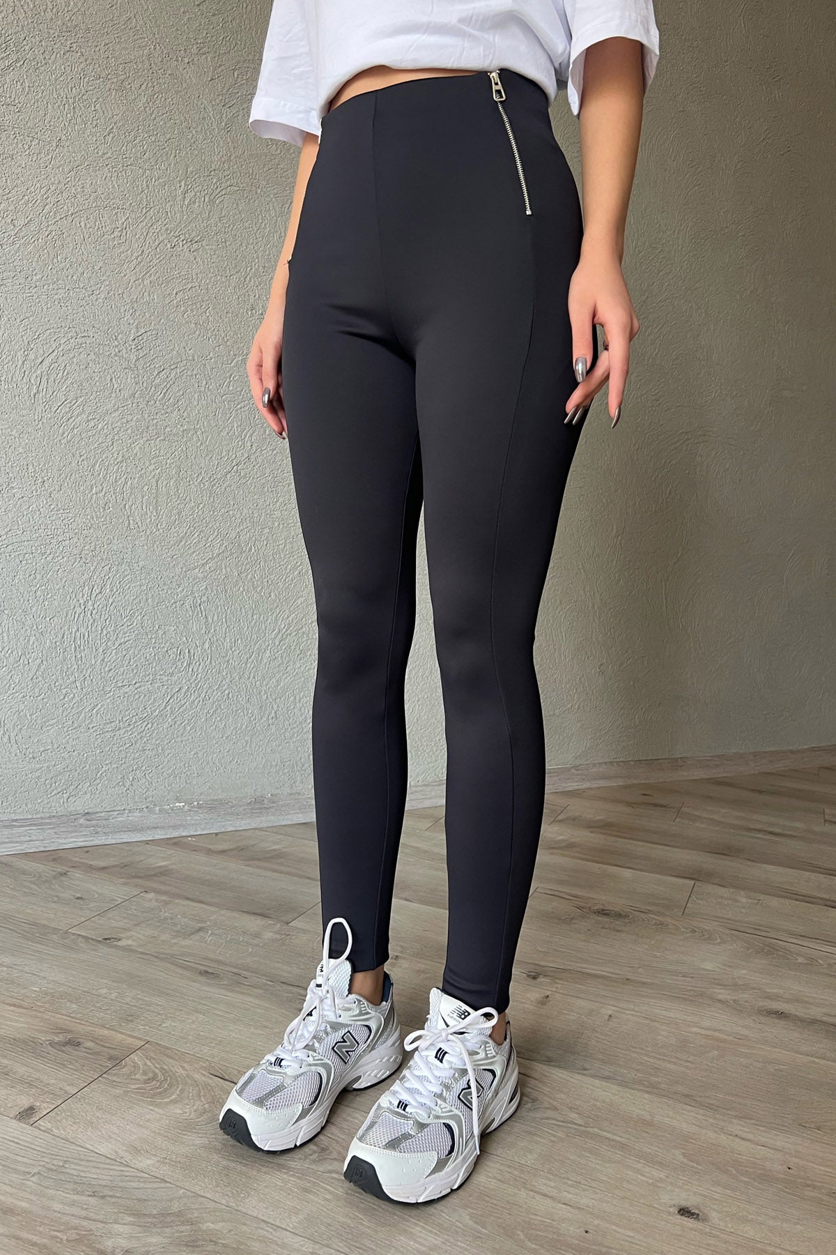 Lacivert Fermuar Detaylı Tayt SY-1467-Lacivert