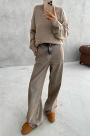 Eskitme Dikiş Detaylı Baggy Jean SY-2378-Eskitme