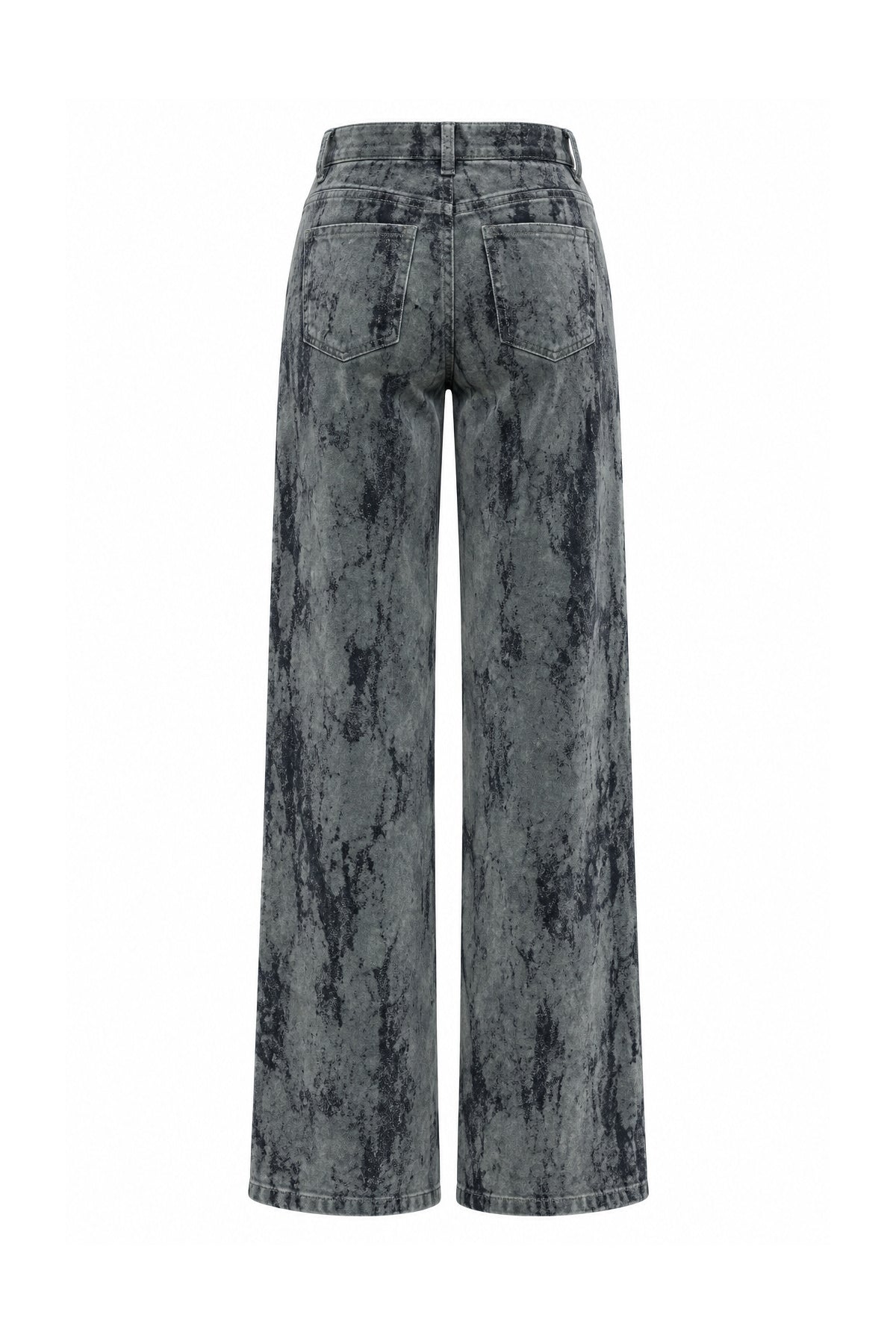 Gri Varak Desenli Kadife Jean SY-3894-Gri