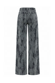 Gri Varak Desenli Kadife Jean SY-3894-Gri