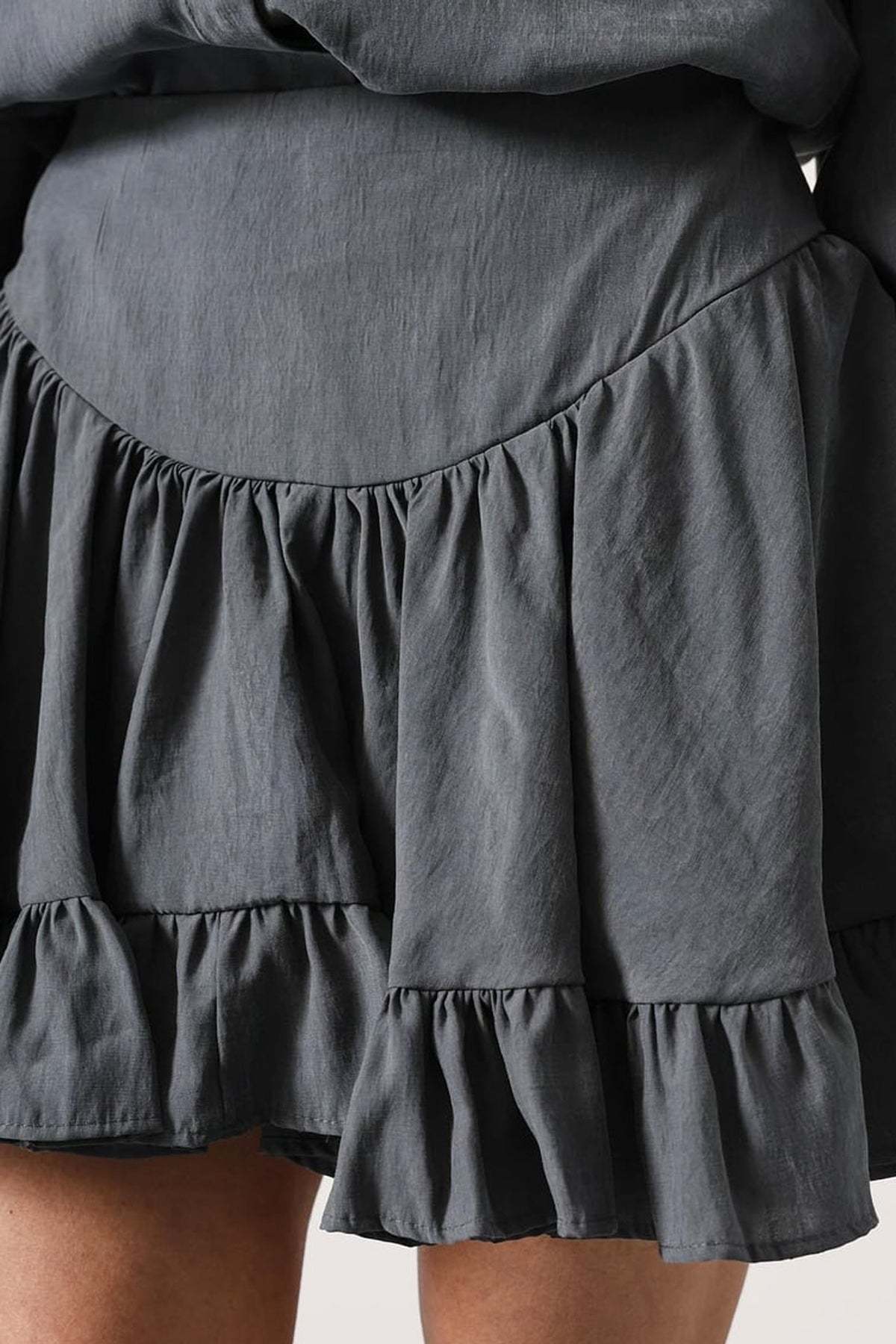 Korse Belli Mini Etek SY-3564-Gri