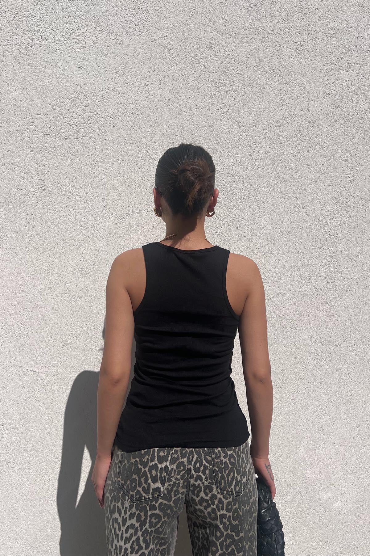 Siyah Bisiklet Yaka  Sporcu Atlet SY-1761-Siyah