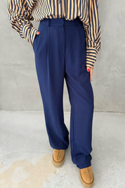 Lacivert Yüksek Bel Palazzo Pantalon SY-2910-Lacivert