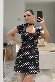 Kahve Puantiye Desenli İçi Şortlu Elbise SY-3633-Kahverengi