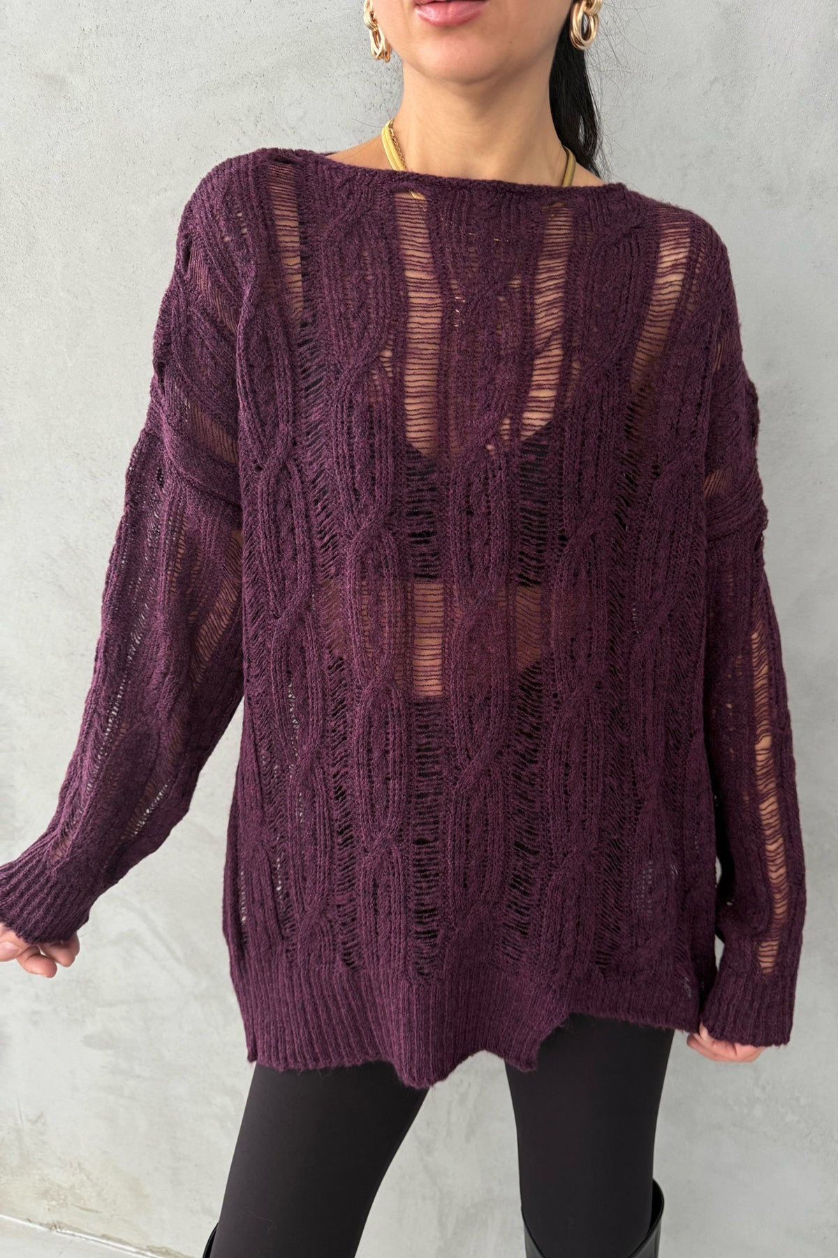 Mürdüm Ajurlu Kazak SY-3457-Mürdüm