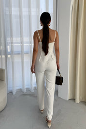 Ekru İnce Askılı Napoli Tulum SY-1954-Ekru