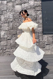 Alora Krem Kat Kat Volanlı Elbise SY-3807-Krem