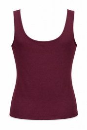 Bordo Kare Yaka Kalın Askılı Basic Bluz SY-3840-Bordo