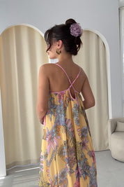 İp Askılı ZR Tasarım Çiçekli Elbise SY-3275-Çiçekli