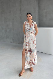 Renkli Çiçek Desenli Ketek Yelek Pantolon Takım SY-3228-Renkli