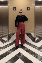 Deri Osso Açık Bordo Regular Fit Pantolon SY-3869-Açık Bordo