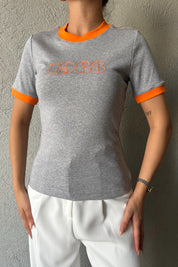 Gri 1968 Detaylı Marka Model Basic T-shırt SY-2069-Gri