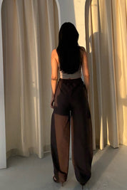 Kahve Paçası Lastikli Balon Pantolon SY-3341-Kahve