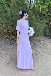 Pembe Bisiklet Yaka Pile Detaylı Elbise SY-2059-Pembe