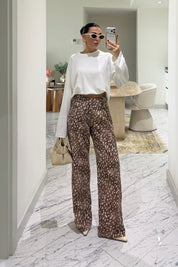 Bambi Desen Pantolon SY-3914-Kahverengi