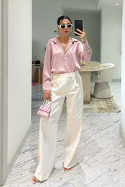 Pembe Basic Premium Saten Gömlek SY-3684-Pembe